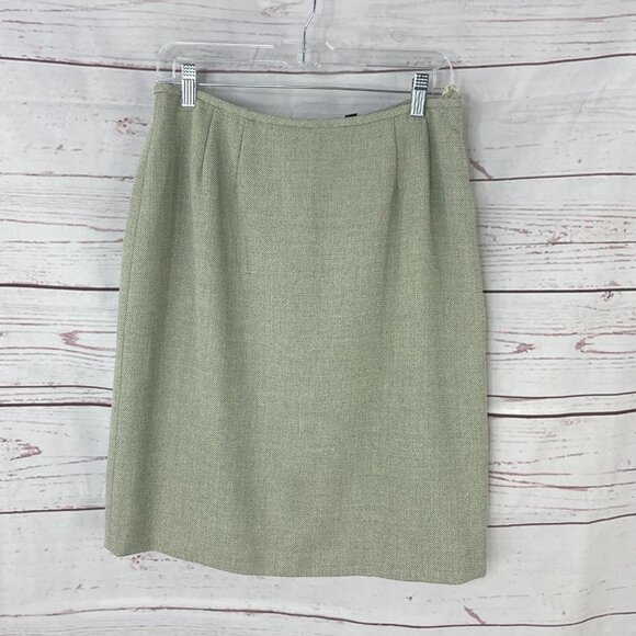 Kasper Womens' Green Pleated Fully Lined‎ Zip Up A-Line Skirt Size 10 Petite - Picture 1 of 11